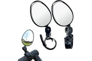 BDEPSTR 2 Pezzi Specchietto Retrovisore per Bicicletta,360° Ruotabile HD Specchietto Retrovisore per Bicicletta, Accessori per Tutte le Bici, Moto