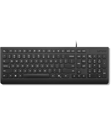 Lenovo Essential Kabellose Tastatur & Maus Set – Schwarz, Italienisches Layout, Spritzwassergeschützt