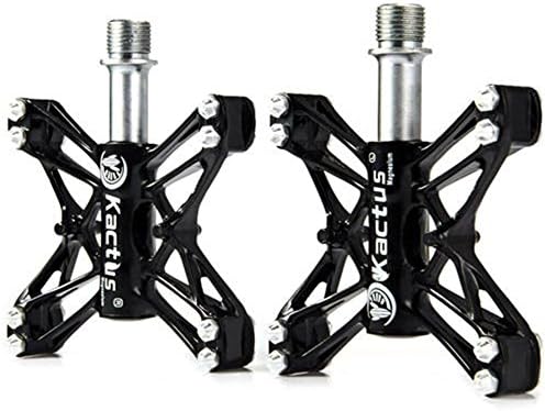 Bike Pedals MTB Bicycle Flat-Platform Cycling Sealed Bearing 9/16" 13TW (Black)