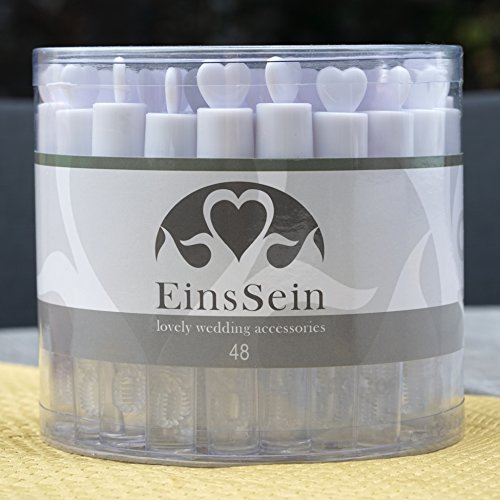 48er Box WEDDING BUBBLES Seifenblasen HOCHZEIT EinsSein® Lovegläschen weiss | Unverzichtbar für perfekte Hochzeitsfotos | Party Goldene Hochzeit Geburtstag Feier Kommunion Gastgeschenke Hochzeit - 5