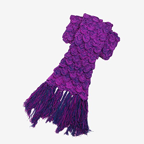 JiazuGo Handgemachtes Meerjungfrau Decke, warme Sofa-Wohnzimmer-Decke für Erwachsene und Kinder (purple) - 4