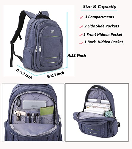 KSK KAISHEK Wasserdichte Laptop Rucksack Business Trip Computer Bag Leichte Reise Daypack Fit 15 6 Zoll Laptop
