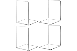 DARUITE Fermalibr, 2 Paio di Fermalibri in Acrilico Trasparente, Fermalibri per Mensole, Ferma Libri Decorativi, Reggilibri dal Design Unico per Casa, Ufficio, Biblioteca, Studenti Regalo