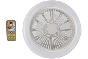 DIFICATO Bladeless Ceiling Fan | Ceiling Fan with Lights and Remote | 3-Color Dimmable LED 3 Speeds Timing with Remote Control, Ceiling Light with Fan, Electric Fan