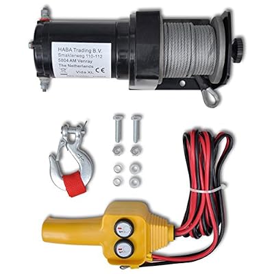 VIDAXL Télécomandes de treuil électrique 12V 907 kg avec fil