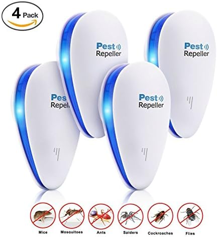 KWY Home ★4 PACK★ Ultrasonic Pest Repeller - Indoor Plug In Pest Control &amp; Electric Insect Repellent - Humane House Mouse Trap Alternative - For Mice, Rats, Spiders, Bugs, Flies &amp; Mosquitoes