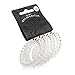 PACK OF 4 CLEAR 5cm TELEPHONE CORD WIRE HAIR BANDS SPRING ELASTICS COILS BOBBLE.