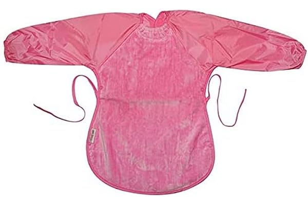 Silly Billyz Bavoir - Manches Longues Coton et Col-Anti Fuite - Easy Eater - Rose - 8-24 mois