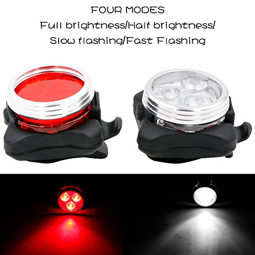 Wiederaufladbare LED Fahrradlampe,Yica LED Frontlicht und Rücklicht für Radfahren, 350lm ,4 Licht-Modi ,Frontlicht und Rücklicht Fahrradlampe Set - 4