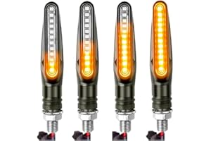 WZWZO Clignotant Moto Led Homologué, 4 pièces Clignotant Led Moto,12 V Clig notant M oto,Cli gnotant M oto L ed, C lignotant, mode fluide, flexible et haute résistance pour scooter quad cruiser tout-terrain