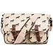 Produktbild Miss Lulu Damen Schultertasche Umhängetasche Pferd Wachstuchtasche Cross Body Messenger Bag Oilcloth Schule Satchel Tasche, Horse Beige, Large