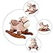 Labebe Baby Rocking Horse Wooden, Plush Rocking Horse Toy, Khaki Donkey Rocking Horse for Baby 1-3 Years, Baby Wooden Rocking Horse/Baby Rocker/Garden Rocking Horse/Indoor&Outdoor Rocking Horse Toy
