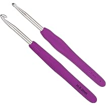 Coopay 9 uncinetti in acciaio per uncinetto, da 0,5 mm a 2,5 mm, di piccole dimensioni, ergonomici e morbidi per mani artritiche, perfetti per lavori di merletto, filati fini