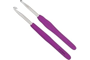 Coopay Häkelnadeln 5,0 mm, 2 Stück Kleine Häkelnadel für Amigurumi und Feines Häkeln, Spitze Häkelnadeln mit Weichem Griff, Kleine Häkelnadeln Ergonomisch TPR Griff Häkelnadeln 5,0 mm