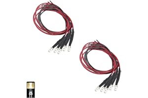 UMTMedia® 10 Pieces 5mm Constant Warm White 12V Pre-Wired LEDs Lamp Wired LED 9V 12 Volts