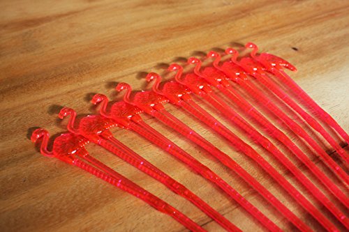 Party Set Flamingo 10x Strohhalm, 10x Cocktailstäbchen, 1 x Eiswürfel - 4