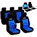Produktbild WOLTU 7264+AM7147 Auto Sitzbezug + Fußmatten, Komplettset, Polyester, Schonbezug Fussmatten Set, Matten, Universal Passend, Super Design, Schwarz/Blau, Neu & OVP