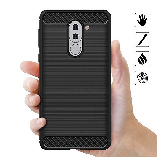 Funda Honor 6X  AICEK Huawei Honor 6X Funda Negro Gel de Silicona Honor 6X Carcasa Fibra de Carbono Funda para Honor 6X 5 5 Pulgadas