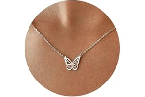 SIXDUTON Collares para Mujeres con Colgante Mariposa, Acero Inoxidable Joyas de Moda para Aniversario, Cumpleaños, Día de San Valentín, Idea de Regalos Originales para Mujer