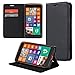 Produktbild ECENCE Microsoft Lumia 535 Handy-Tasche Flip Cover Book Case Schutz-Hülle Etui Wallet Schale Schwarz 31040108