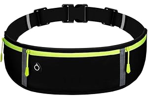 LRIKAS Laufgürtel für Handy, Wasserdichte und Verstellbare Lauftasche, Hüfttasche für Joggen, Fitness, Radfahren, Reisen und Outdoor-Aktivitäten (Schwarz)