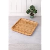 Deconox Bambu L&uuml;x Kare Servis 20 * 20cm, Bambu Sunumluk &amp; &Ccedil;erezlik Kare Sunum Tabağı