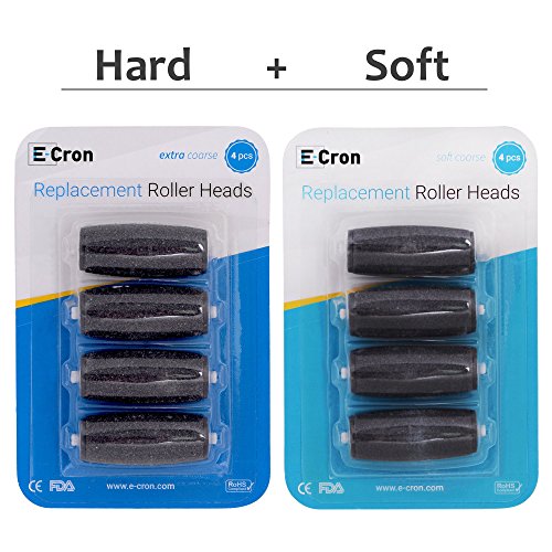 E-Cron® Ersatzroller für Scholl Velvet Smooth Diamond Express Pedi Hornhautentferner Mix (Hart & Weich) 8 Stk. - 2
