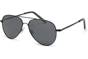 Kiddus Lunettes de Soleil Polarisées Enfant 9 10 11 12 Ans, UV400 CAT3, Protection Solaire Fille Garçon, Monture Métal Résistante, CE ISO REACH