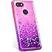 Produktbild Jinghuash Kompatibel mit Google Pixel 3 Hülle,3D Liquid Glitzer Sequins Sparkle Schutzhülle mit Bling Glänzend Diamant Strass Dünn Weiche TPU Silikon Handyhülle für Google Pixel 3-Rosa lila