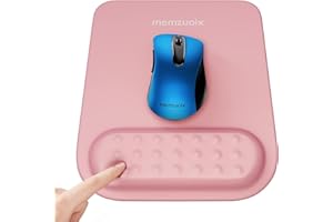 memzuoix Pink Ergonomic Mouse Pad with Wrist Rest Support,Premium Memory Foam Cushioning for Pain Relief, Non-Slip PU Base for Stable Smooth Control - Perfect for Laptop, Computer, and Home Office