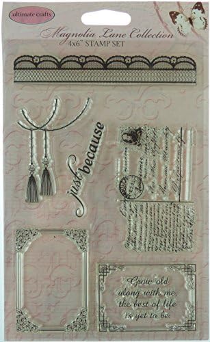 Ultimate Crafts "Magnolia Lace" Clear Stamp Set, 4x6"