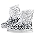 Produktbild EgBert PVC Women Rain Shoes Cover Adjustable Double Layers Zebra Pattern Waterproof Rain Wiederverwendbare Schuhe Decken rutschfeste Regenboote - Weiß - L