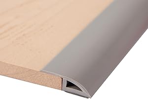 DURDIIY Door Threshold Strip 35mm (W)*1m (L) Laminate Door Threshold Strip Self Adhesive Carpet Edge Strip PVC Floor Transition Strips Threshold Trim and Edgings Threshold Strip for Joins Gap (Gray)