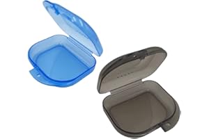 CLYHON Zahnspangendose, Aufbewahrungskoffer von Zahnersatz, Mundschutzhülle mit Luftloch, 2 Stücke, trocken und atmungsaktiv, einfach zu tragen (Blau, grau)