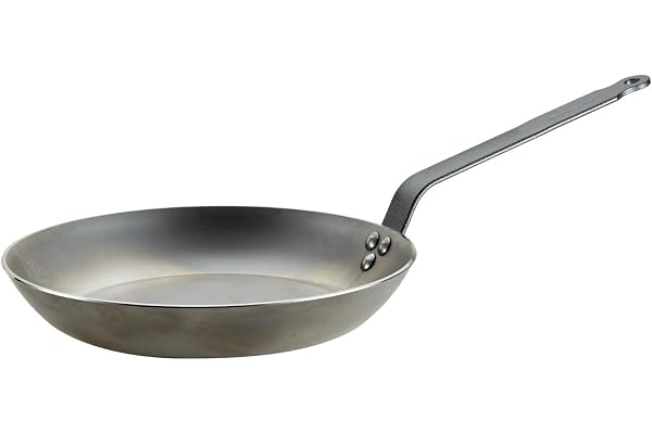 De Buyer - Poêle à frire "Coupe Lyonnaise" en acier CARBONE PLUS - Diamètre 28 cm -, Gris