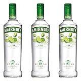  Smirnoff No. 21 Vodka Triple Destilled Flavour Lime, 3er, Wodka, Limone, Alkohol, Alkoholgetränk, Flasche, 37.5%, 700 ml, 714088
