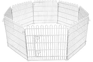 TAHA ® Pet Dog Pen Puppy Foldable Playpen 61 CM Indoor/Outdoor Enclosure 8 Panels CAGE