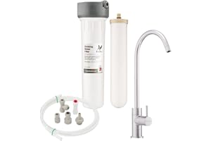 Doulton HIP Biotect Ultra Inline Ceramic Water Filter + Pillar Tap + Installation Kit Bundle | NSF & WRAS certified Undercounter Water Filter with Candle | M12 Thread