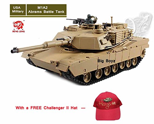 Heng Long Radio remote Control M1A2 Abrams Tank 2.4G -- BB shooting & Smoking & Sounding & with a FREE Challenger II Hat ! by Big Boyz®