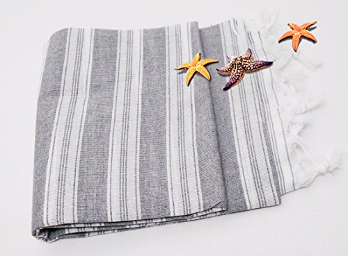 Saunatuch Pestemal Hamamtuch „6 er set AQUA“ je 1 mal in pfirsich, grun, grau, turkis, beige, orange Badetuch Strandtuch Wellness und SPA - 3
