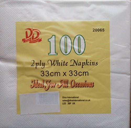 100 2 Ply White Napkins