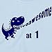 "Rrroawesome at 1" - Awesome 1st Birtday T shirt Gift with Dinosaur Design, 6 to 12 mths, Blue