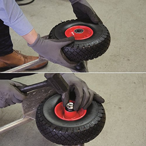 Pannensicheres Sackkarrenrad mit Kugellager PU Cross 260, 260x85x20 mm, Vollgummi, Ersatzrad Sackkarre, Stück:1 Rad - 7