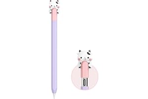 NIUTRENDZ Coque en Silicone Vache Mignon pour Apple Pencil USB-C Housse de Protection Skin Apple Pencil (USB-C) Accessoires [Apple Pencil (USB-C), Violet]