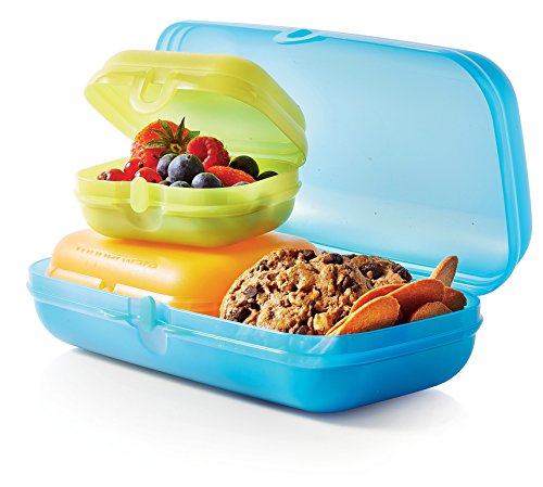 Tupperware 4251020845591 Maxi-Twin Set of 3 Boxes, Kunststoff, orange / blau / grün, 23.2 x 13.8 x 5.8 cm - 6