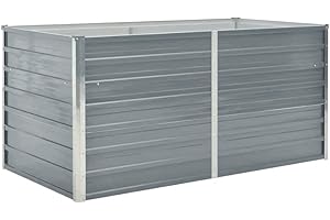 vidaXL Jardinera Elevada de Jardín 160x80x77cm Acero Galvanizado Gris Macetero