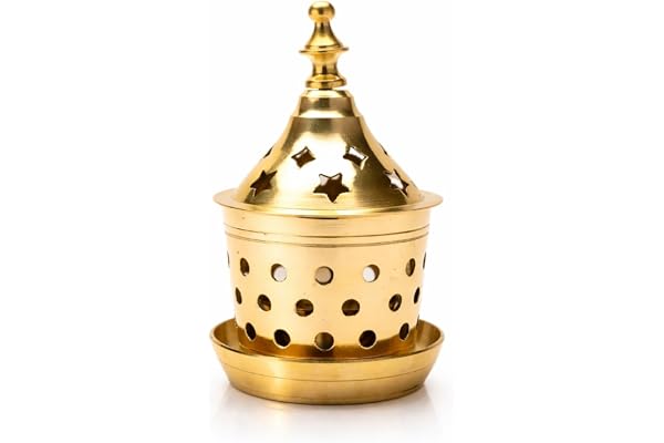 Decorative Brass Star Shape akhand Oil Diya/Lamp Puja Brass Oil Lamp Puja Essential Pooja Item Indian Traditional Festival Laxmi Poojan Decorations Gifts (Size:-L;4 Inch,H;2 Inch)(Golden)