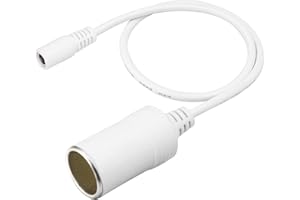 YACSEJAO Prise allume-cigare 12/24 V Câble d'alimentation pour voiture vers prise femelle DC 5,5 mm x 2,5 mm Adaptateur pour chargeur de voiture, réfrigérateur, pompe à air