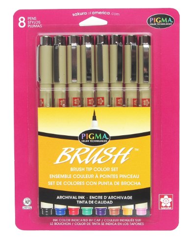 Pigma Brush Pens Set of 8 Colors