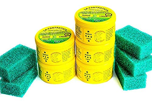 LA FANTASTICA PIEDRA BLANCA ALEMANA PIERRE BLANCHE BOTE 600 GRAMOS (LOTE 5 BOTES + 5 ESPONJAS)